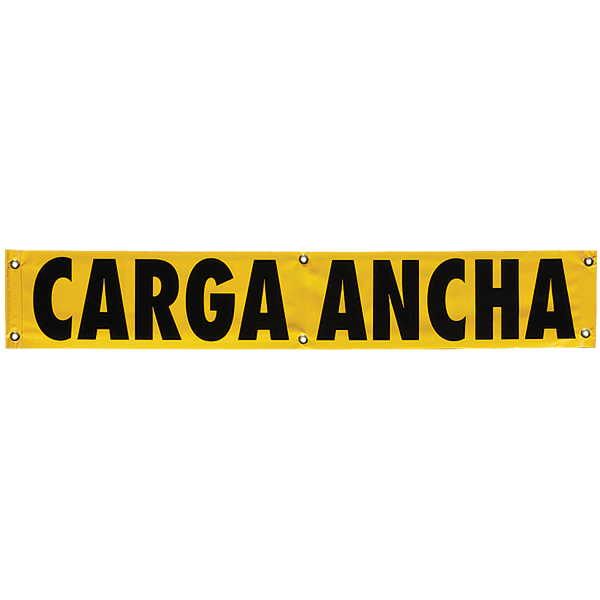 Spanish wide load sign made of vinyl with grommets for mounting