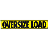 A yellow reflective oversize load banner with black lettering stating 'Oversize Load' and the brand 'SafeTrucks'.