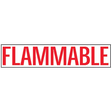 Large FLAMMABLE Decal with RED text on White background by SafeTruck