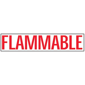 Large FLAMMABLE Decal with RED text on White background by SafeTruck