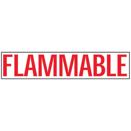 Large FLAMMABLE Decal with RED text on White background by SafeTruck