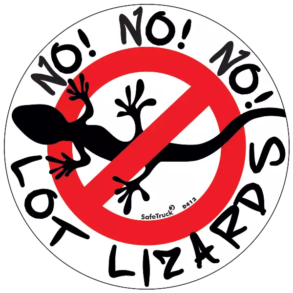 no lot lizards decal