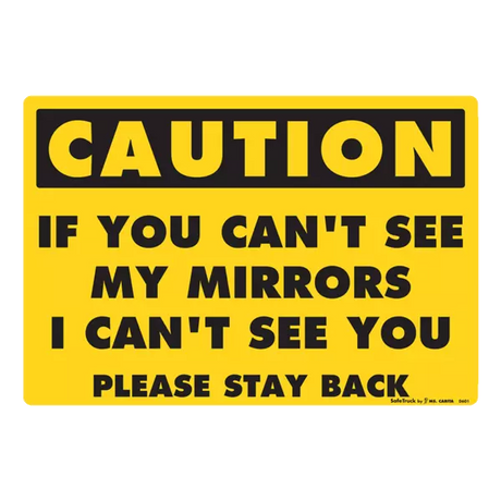 Warning Mirror Sticker Caution & Warning Decals for Safety - EZ Truck Store