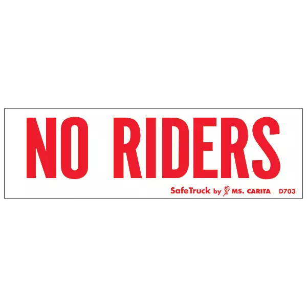 No Riders Decal - EZ Truck Store