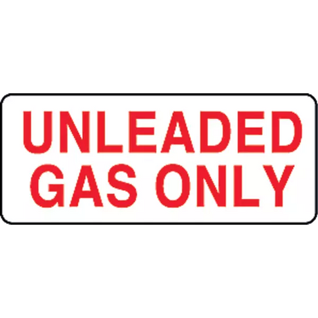 unleaded gas only vinyl decal sticker