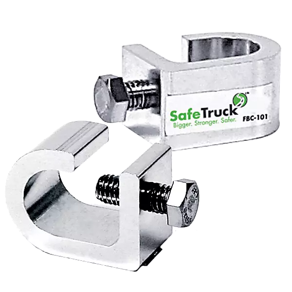 Durable Flag Bracket Clamp - Pair from SafeTruck for secure, removable flag mounts, featuring stainless steel bolts.