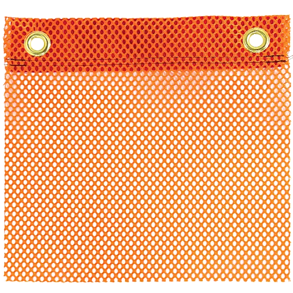Jersey Flo-Orange Grommet Flag features durable, fray-resistant knit polyester with double stitching for strength.