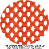 Close-up of the 18" Flo-Orange Jersey Bungee Flag, showcasing its durable, fray-resistant knit polyester design.