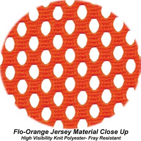 Close-up of the 18" Flo-Orange Jersey Bungee Flag, showcasing its durable, fray-resistant knit polyester design.