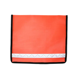Flo Orange mesh flag with edge binding and reflective band