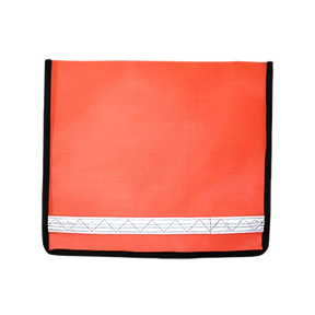 Flo Orange mesh flag with edge binding and reflective band