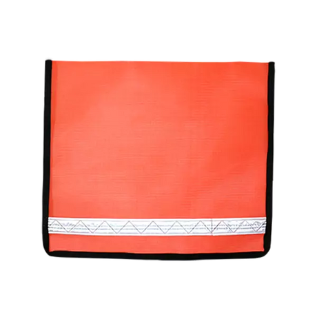 Flo Orange mesh flag with edge binding and reflective band