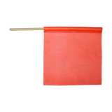flo orange mesh flag with wood staff