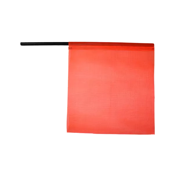 Flo orange mesh flag with plastic staff