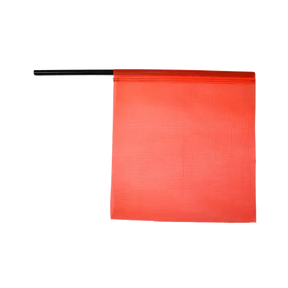 Flo orange mesh flag with plastic staff