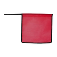 Red Mesh flag with plastic staff and edge binding