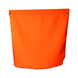 Bright fluorescent Solid Flo-Orange Cotton Staff Flag, made of durable poly/cotton twill, perfect for visibility.