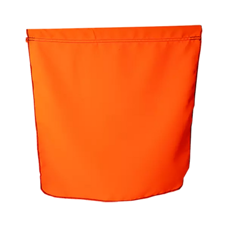 Bright fluorescent Solid Flo-Orange Cotton Staff Flag, made of durable poly/cotton twill, perfect for visibility.