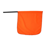 Fluorescent Solid Flo-Orange Cotton Staff Flag designed for durability, made in the USA, perfect for safety needs.