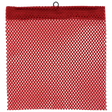 Durable Red Jersey Mesh Wire Loop Flag, 12" x 12", made from fray-resistant polyester with reinforced stitching.