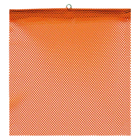 An orange mesh wire loop flag with a metal loop for attaching, designed for use on trucks or with a flag magnet.