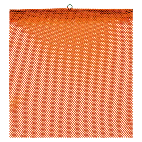 An orange mesh wire loop flag with a metal loop for attaching, designed for use on trucks or with a flag magnet.