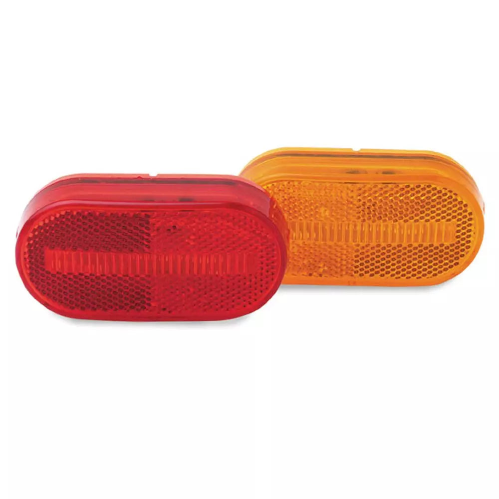 4" x 2" Amber or Red Oblong Marker Light