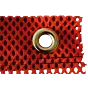 Durable Jersey Flo-Orange Grommet Flag featuring fray-resistant knit polyester and reinforced stitching for strength.