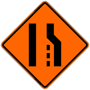 Merge Left 36 Inch Road Sign for Traffic Control