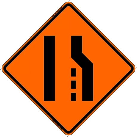 Merge Left 36 Inch Road Sign for Traffic Control