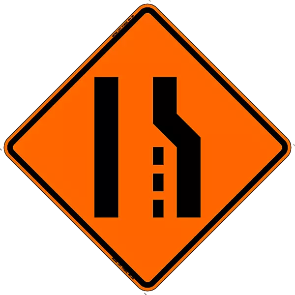 Merge Left 36 Inch Road Sign for Traffic Control