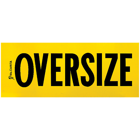 A yellow and black wooden oversize load sign by Ms Carita SafeTruck