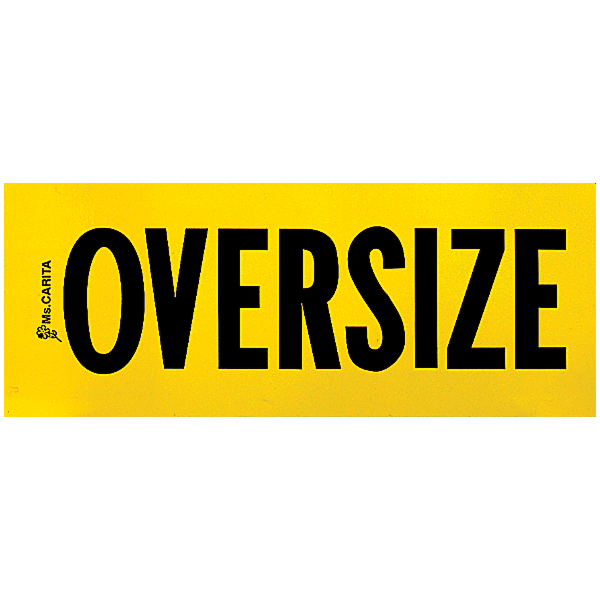 A yellow and black wooden oversize load sign by Ms Carita SafeTruck
