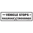 White Vehicle Stops Rail Roads Decal
