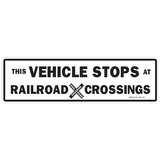White Vehicle Stops Rail Roads Decal