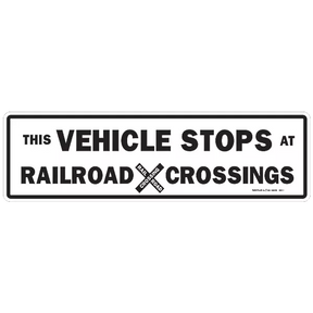 White Vehicle Stops Rail Roads Decal