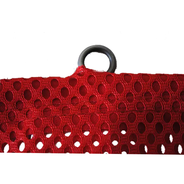 Durable Red Jersey Mesh Wire Loop Flag with reinforced edges, perfect for long-lasting outdoor display.