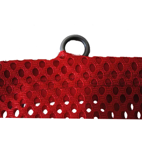 Durable Red Jersey Mesh Wire Loop Flag with reinforced edges, perfect for long-lasting outdoor display.